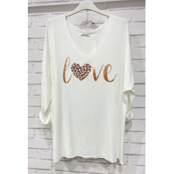 Bluse i angora og uld