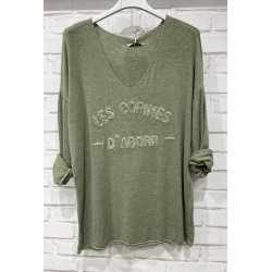 Bluse i angora og uld