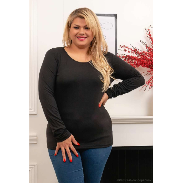 Plus+ T-shirt med lange rmer