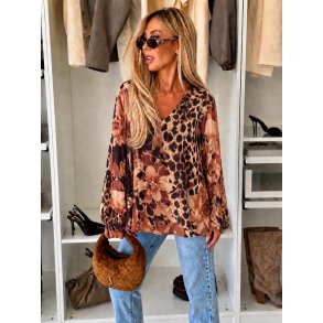 Bluse med v-udsk�ring