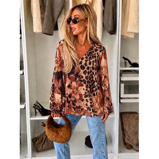 Bluse med v-udsk�ring