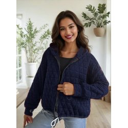 Quitet jakke med hoodie og lynl�s