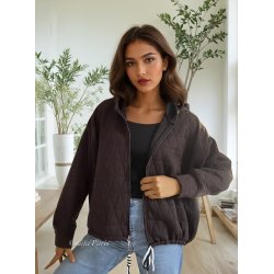 Quitet jakke med hoodie og lynl�s