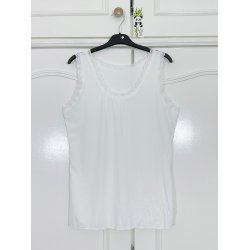 Tanktop med blondekant og masser af str�k