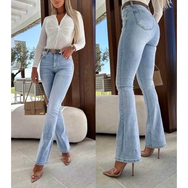 Jeans med h�j talje og pushup effekt
