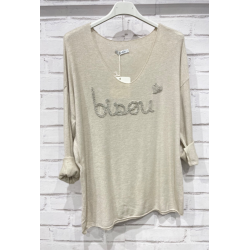 Bluse i angora og uld