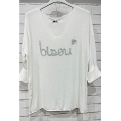 Bluse i angora og uld