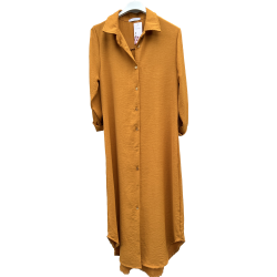 Skjorte kjole med lommer og 3/4 rmer