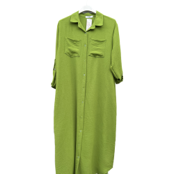 Skjorte kjole med lommer og 3/4 rmer