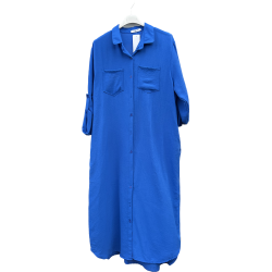 Skjorte kjole med lommer og 3/4 rmer