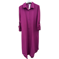 Skjorte kjole med lommer og 3/4 rmer