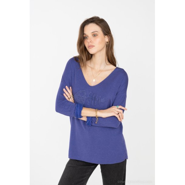 Bluse i angora og uld